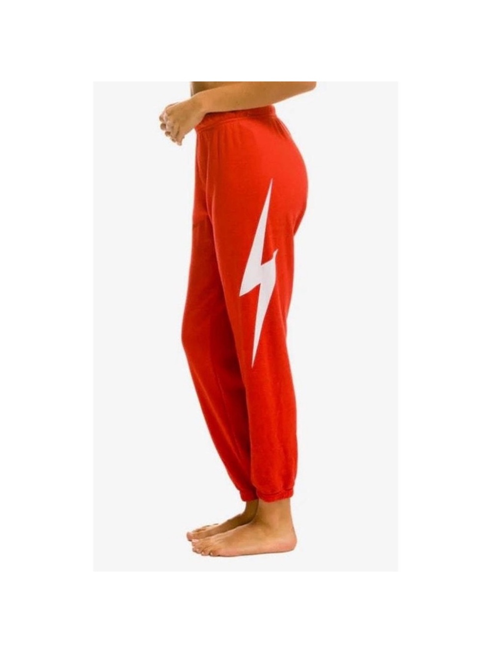Aviator Nation Red with White Lightning Bolt Sweatpants